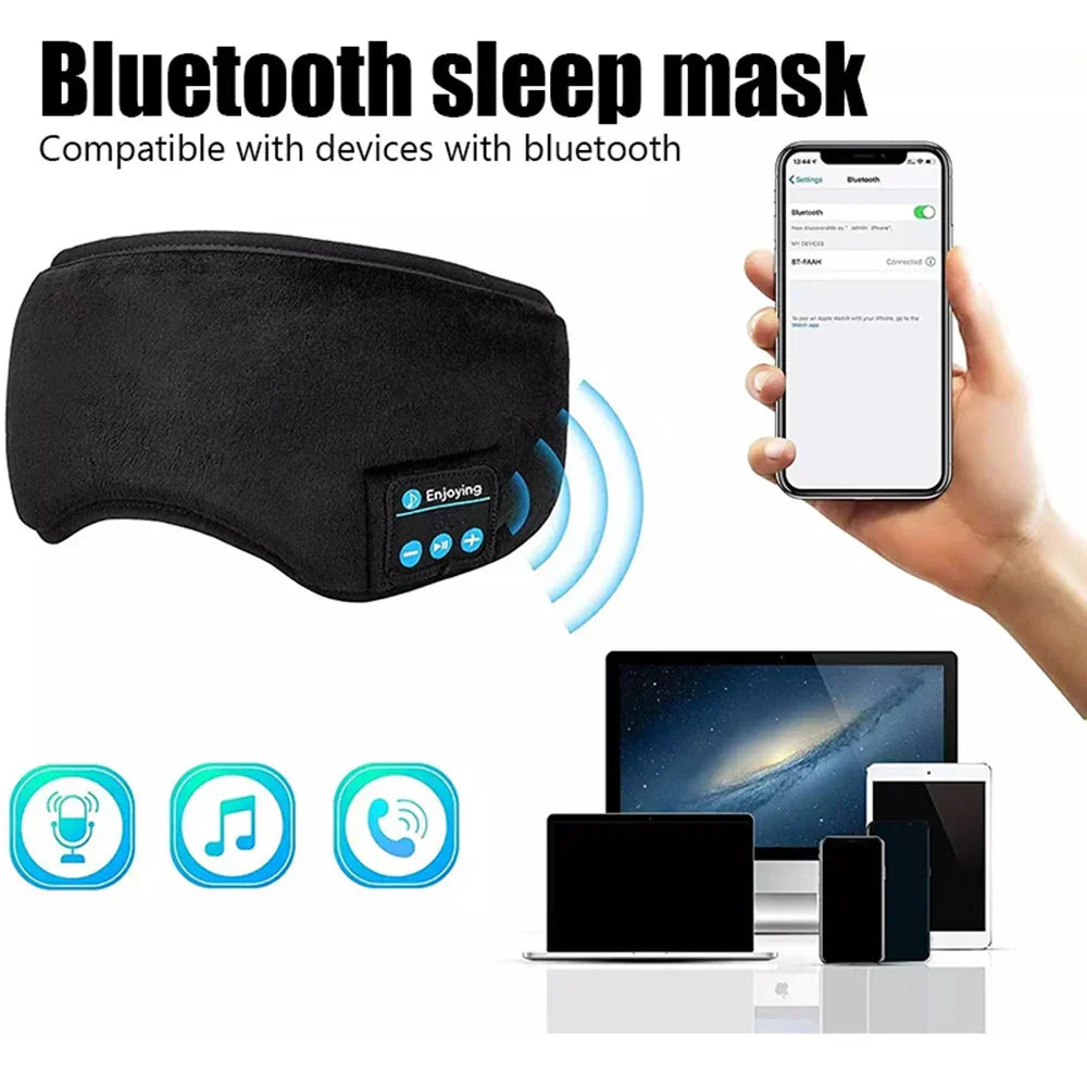 Wireless Bluetooth Sports Headband with Music & Sleep Mask – Comfort & Sound - The Little Market Shop
