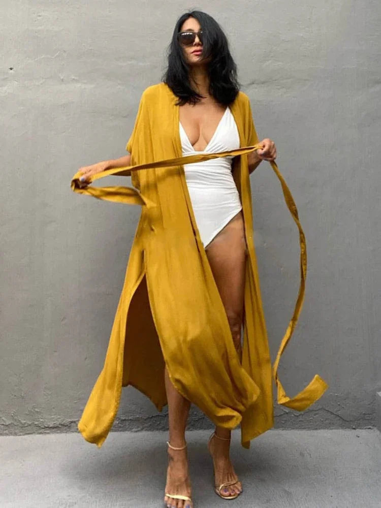 Swimsuit Cover Up Kimono Dress – Summer Beach Tunic Wrap for Women - The Little Market Shop