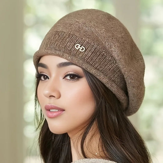 Women’s Fleece Beanie Hat with Pocket Soft Stretchy Winter Knit Cap - The Little Market Shop