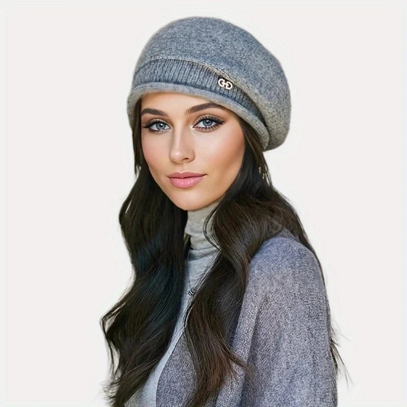 Women’s Fleece Beanie Hat with Pocket Soft Stretchy Winter Knit Cap - The Little Market Shop