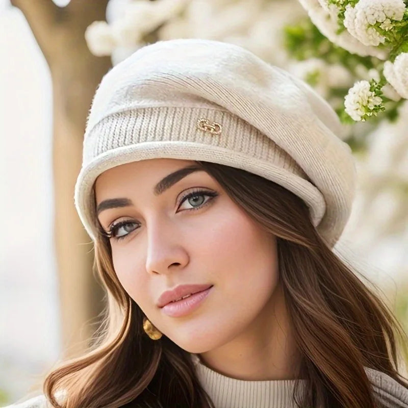 Women’s Fleece Beanie Hat with Pocket Soft Stretchy Winter Knit Cap - The Little Market Shop