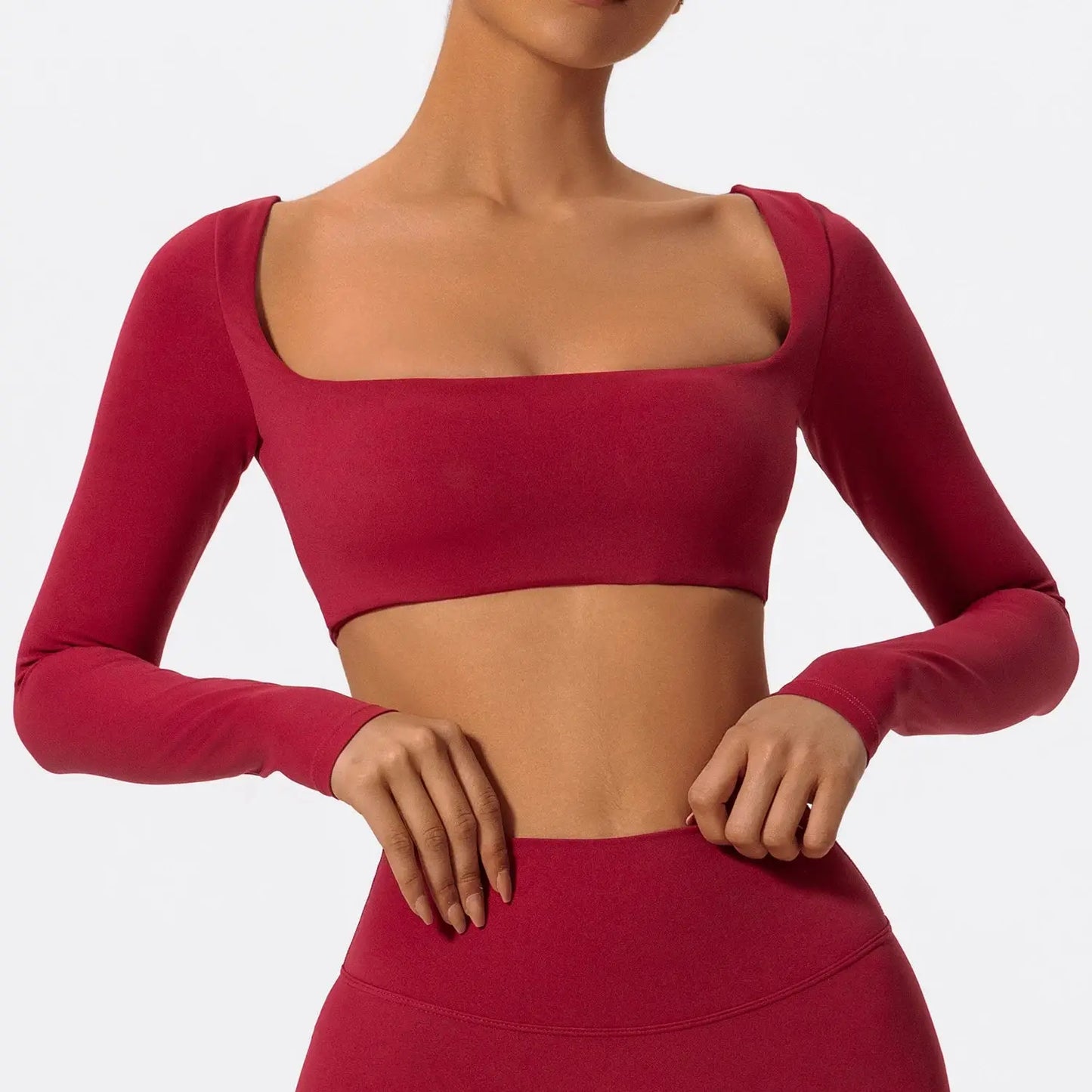 Women's Long-Sleeve Gym Shirt – Quick-Dry, Stretchy Workout Top - The Little Market Shop