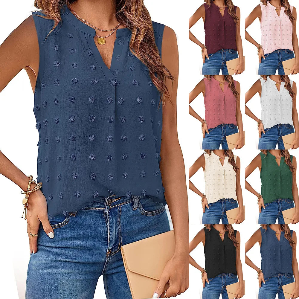 Women's Summer Tank Top | Sleeveless V Neck Corset Shirt Dressy Casual T-Shirt - The Little Market Shop