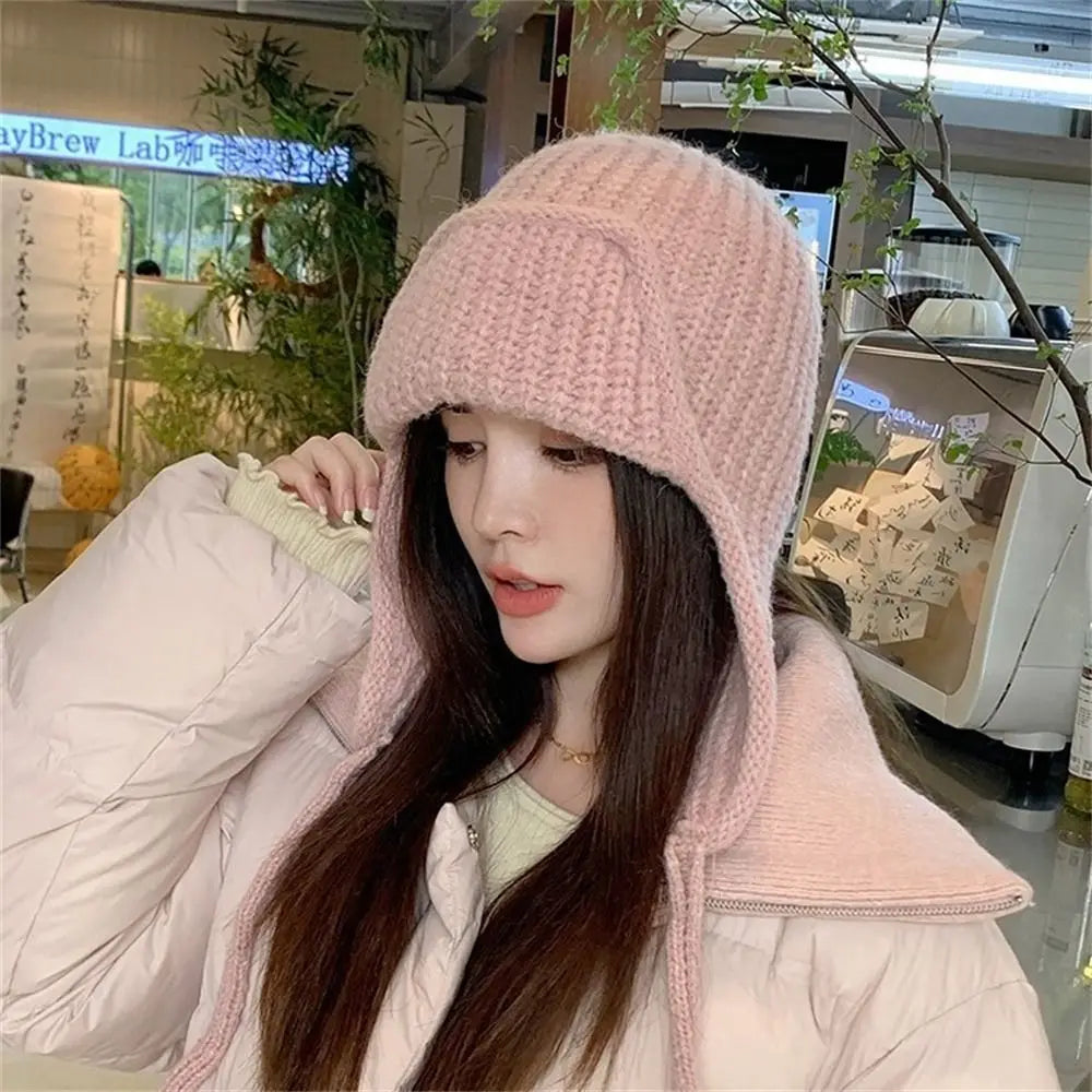 Women’s Thick Knitted Winter Hat with Ear Protection – Warm Fashion Beanie - The Little Market Shop