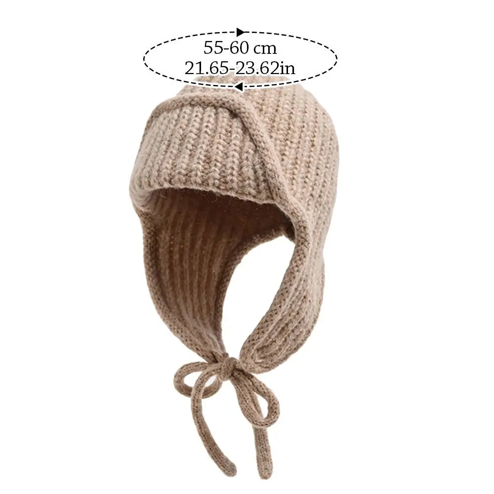 Women’s Thick Knitted Winter Hat with Ear Protection – Warm Fashion Beanie - The Little Market Shop