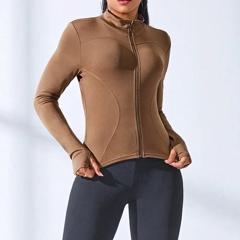 Yoga Coat Women's Slimming Zipper Jacket - Cropped Fitness Sportswear - The Little Market Shop