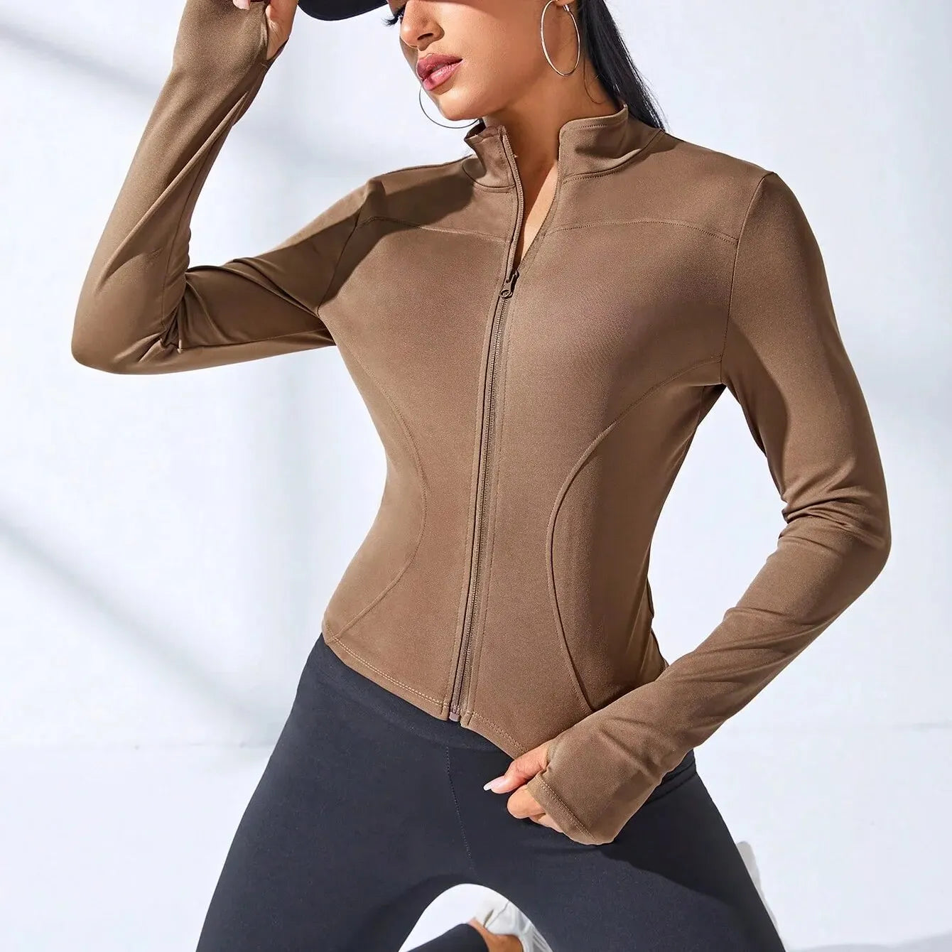 Yoga Coat Women's Slimming Zipper Jacket - Cropped Fitness Sportswear - The Little Market Shop