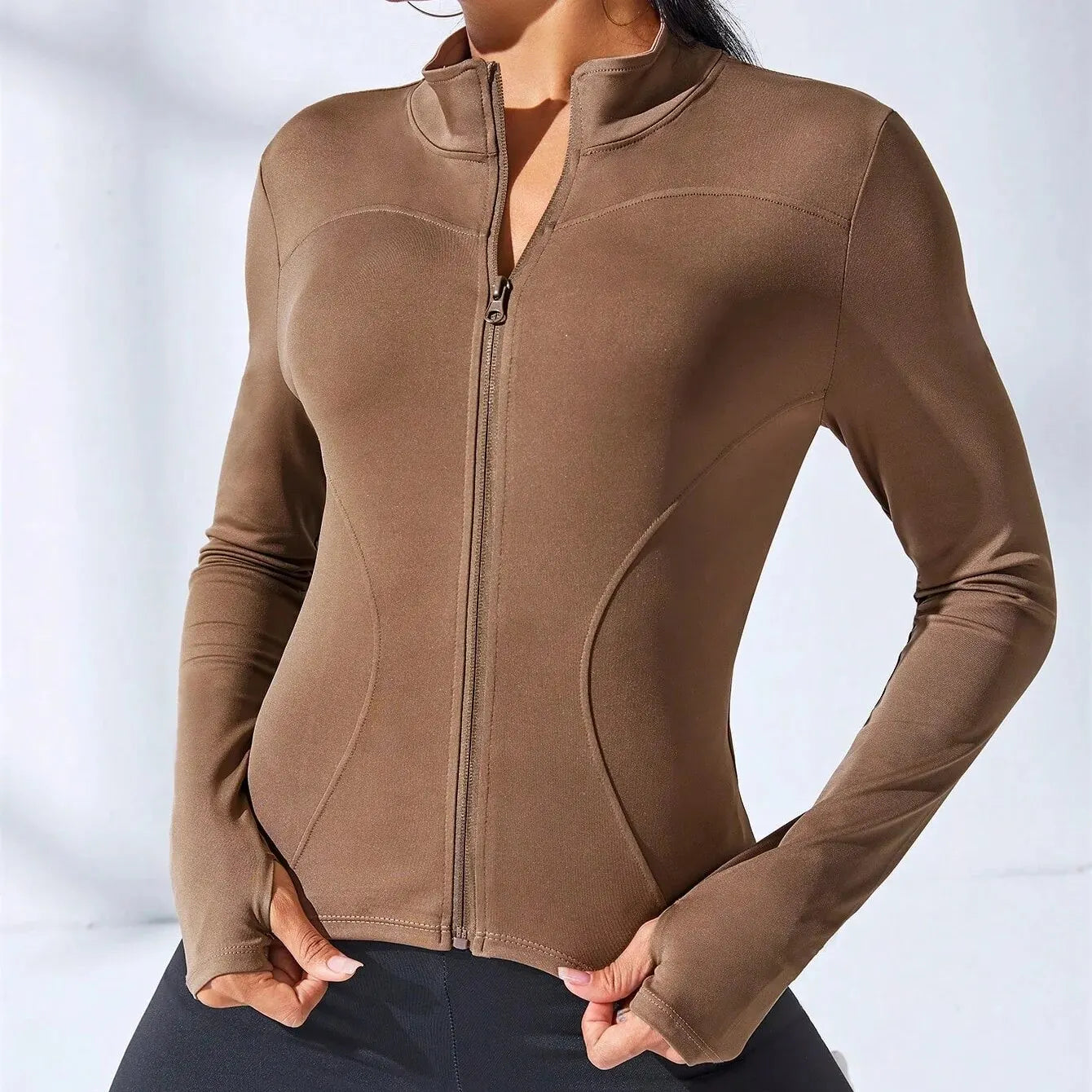 Yoga Coat Women's Slimming Zipper Jacket - Cropped Fitness Sportswear - The Little Market Shop