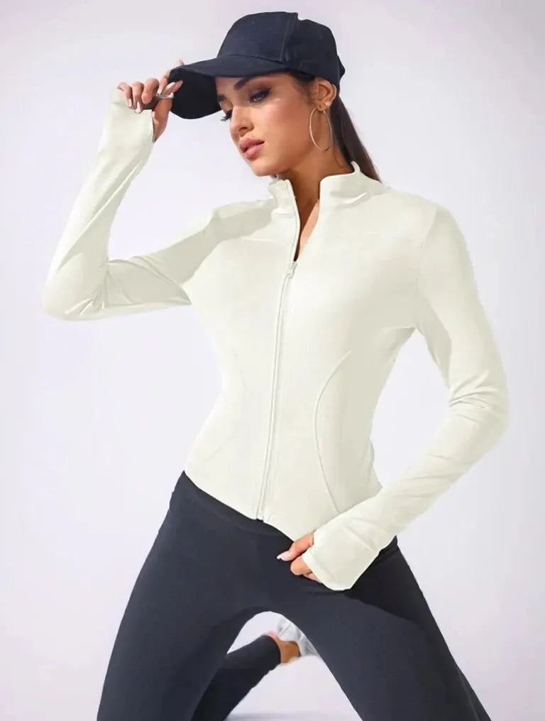 Yoga Coat Women's Slimming Zipper Jacket - Cropped Fitness Sportswear - The Little Market Shop