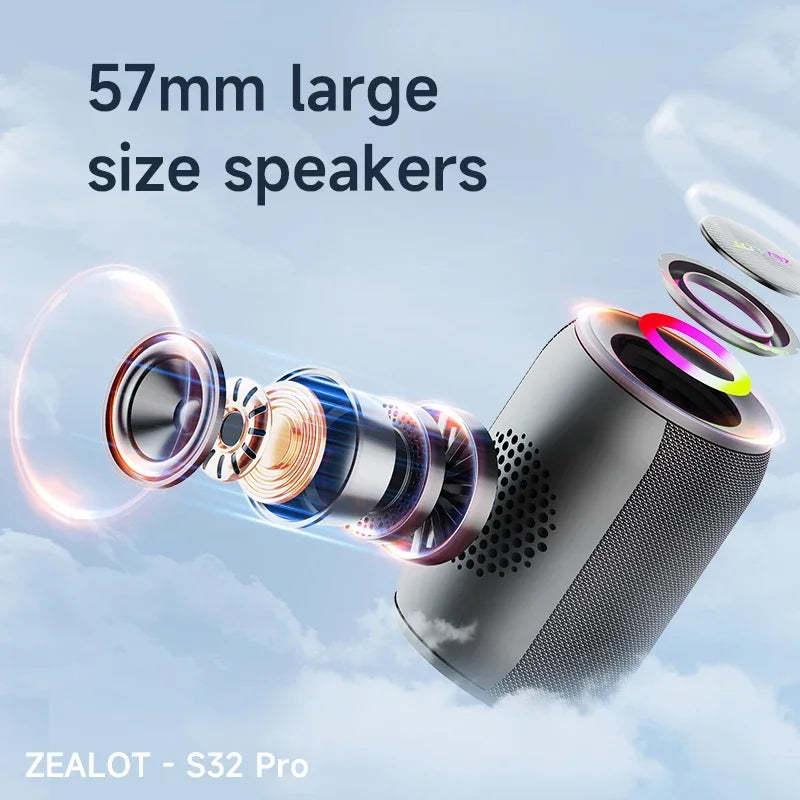 Zealot S32 Pro Bluetooth Speaker Waterproof Outdoor Subwoofer Sound - The Little Market Shop