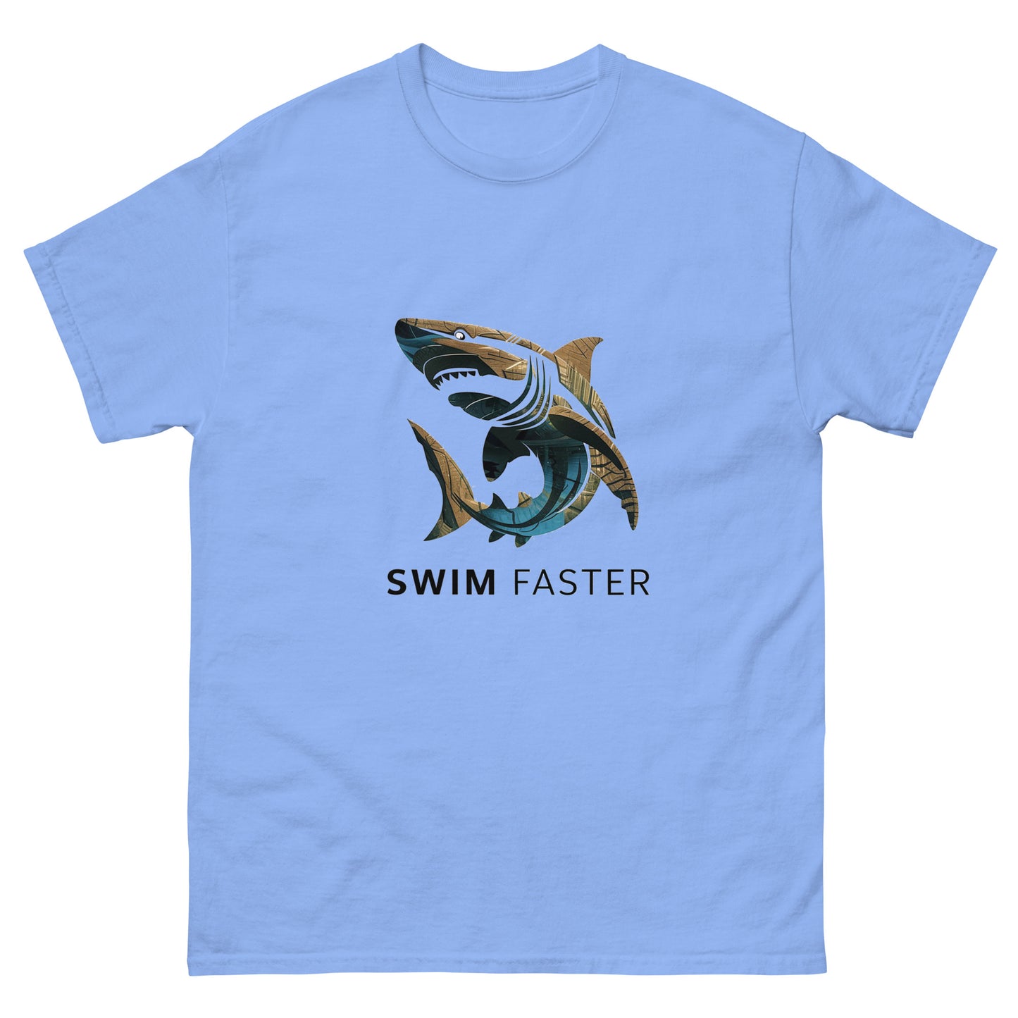 Shark logo design " Swim Faster " Men's classic tee - The Little Market Shop