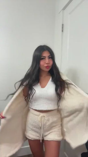 3-Piece Women’s Pajama Set – Long Sleeve Crop Top, Tank & Shorts Lounge Wear video 5