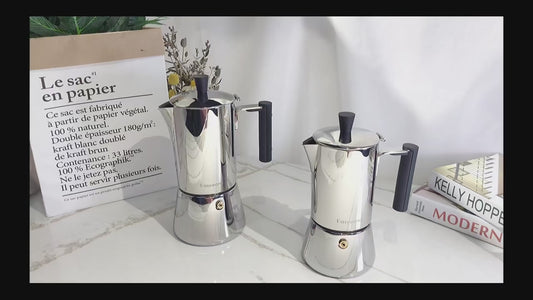 Easyworkz Stainless Steel Moka Pot – 4 Cup Stovetop Espresso Maker! video