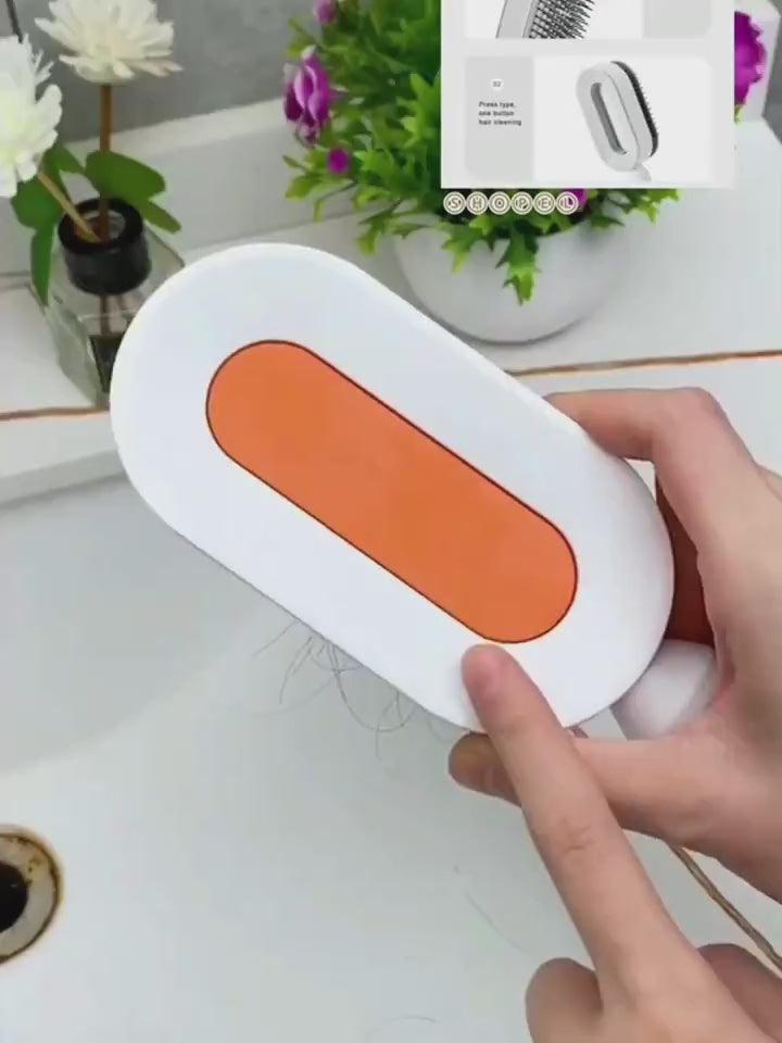 Self-Cleaning Hair Brush – Anti-Static, Scalp Massage & Easy Detangling video 2