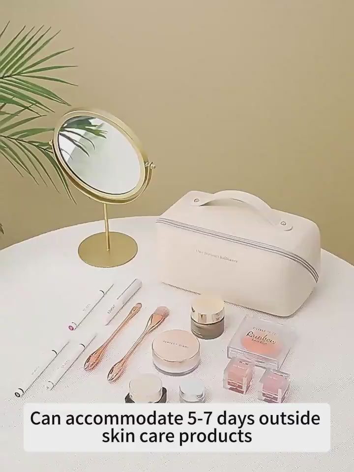 Large Capacity Travel Cosmetic Bag Women Toiletry Makeup Organizer video 2