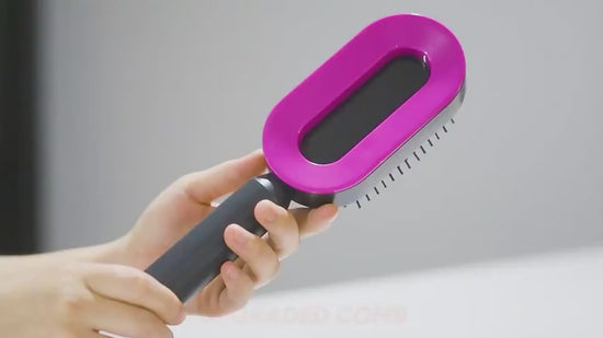 Self-Cleaning Hair Brush – Anti-Static, Scalp Massage & Easy Detangling 7video