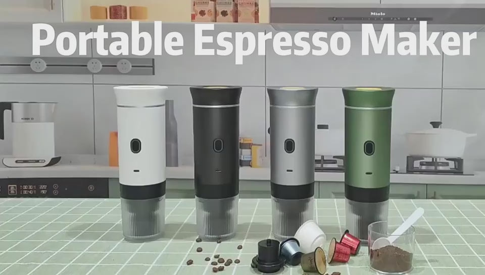 Portable 3-in-1 Espresso Maker – Grind, Brew & Enjoy Anywhere! video