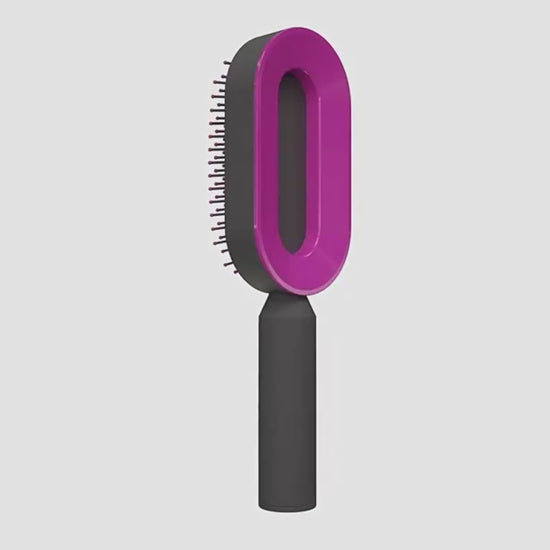Self-Cleaning Hair Brush – Anti-Static, Scalp Massage & Easy Detangling video