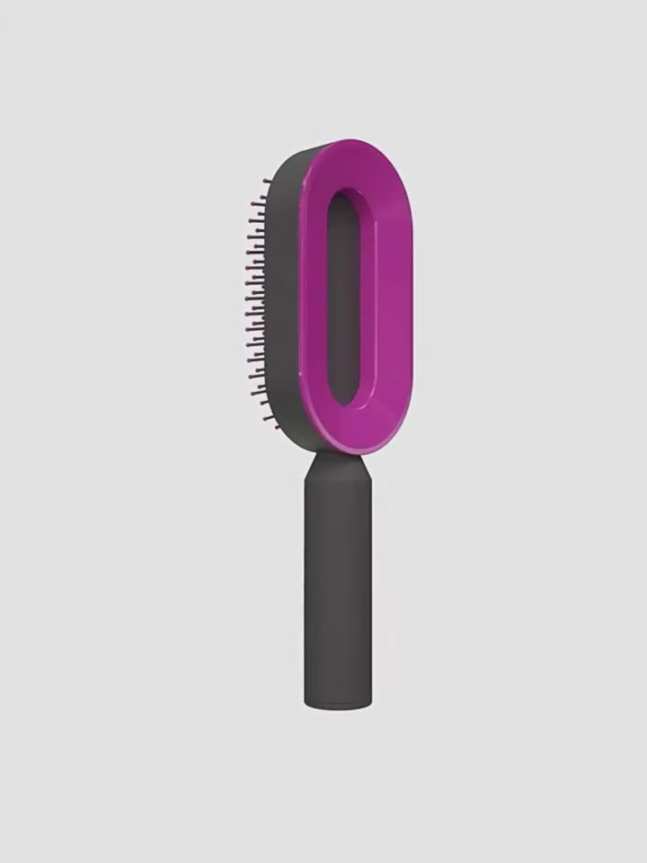Self-Cleaning Hair Brush – Anti-Static, Scalp Massage & Easy Detangling video