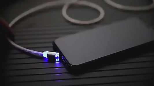 Flowing Light Magnetic Charging Cable for iPhone, Android, Type-C video