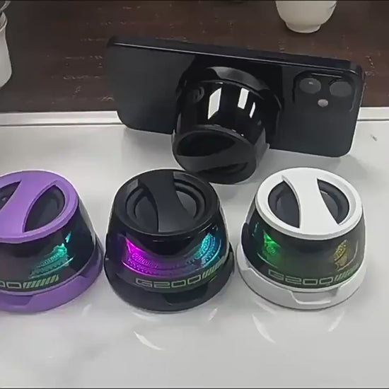 G200 Mini Bluetooth Speaker with RGB Lights & Phone Holder video 1