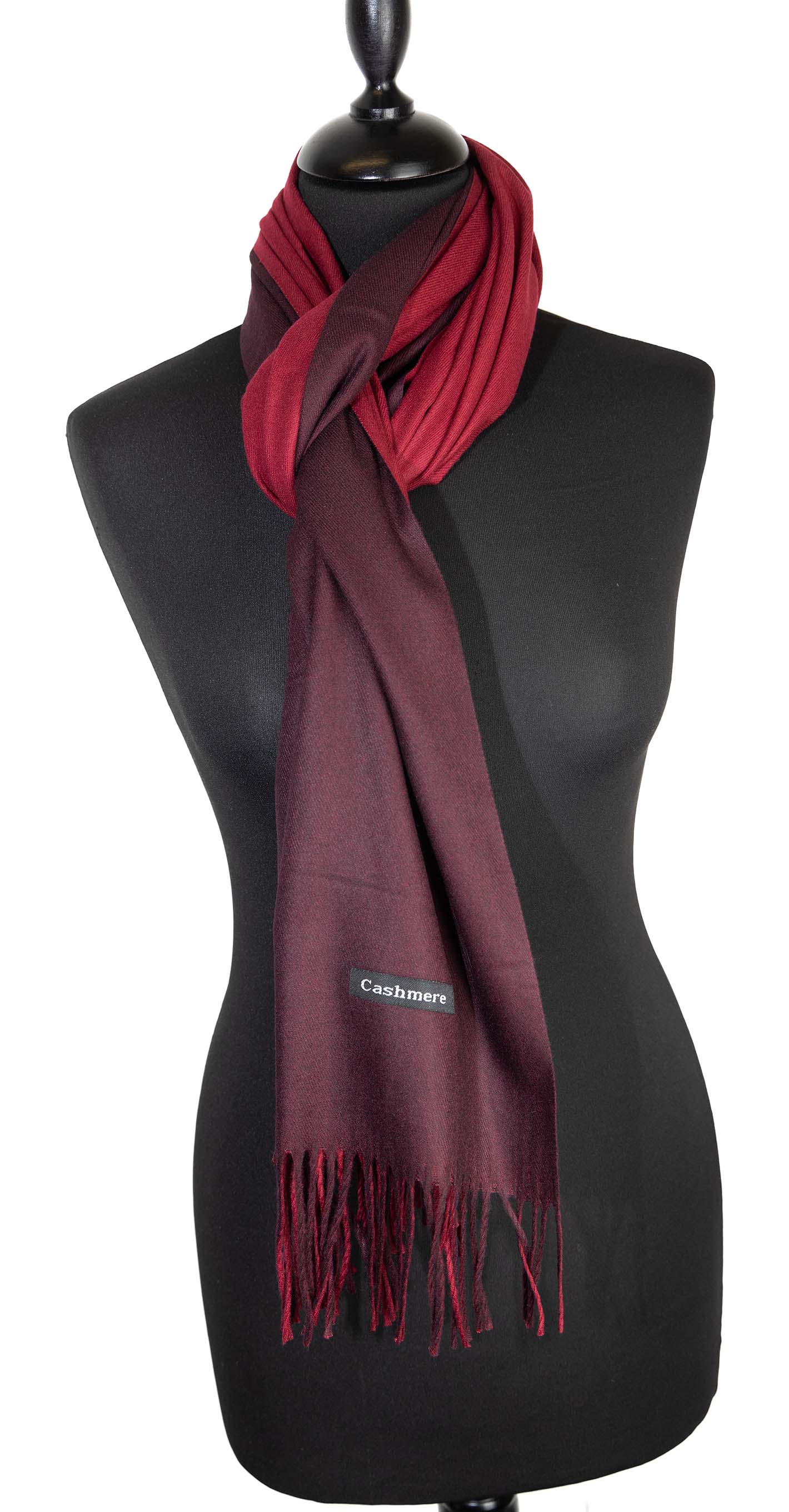Luxury Two-Tone Burgundy Cashmere Scarf – Ultra-Soft, Warm & Gift-Ready for Winter