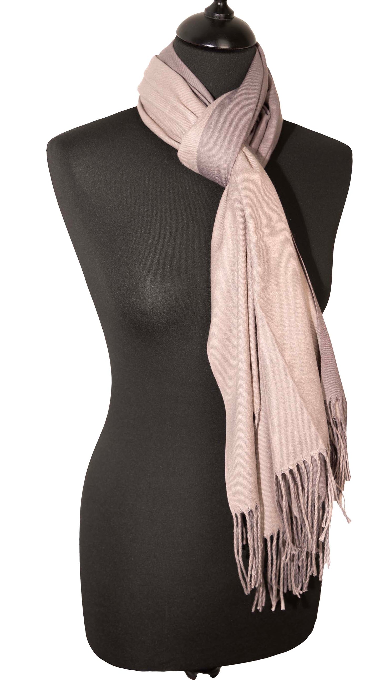 Two-Tone Grey Evening Shawl – Elegant Reversible Wrap for Women 1