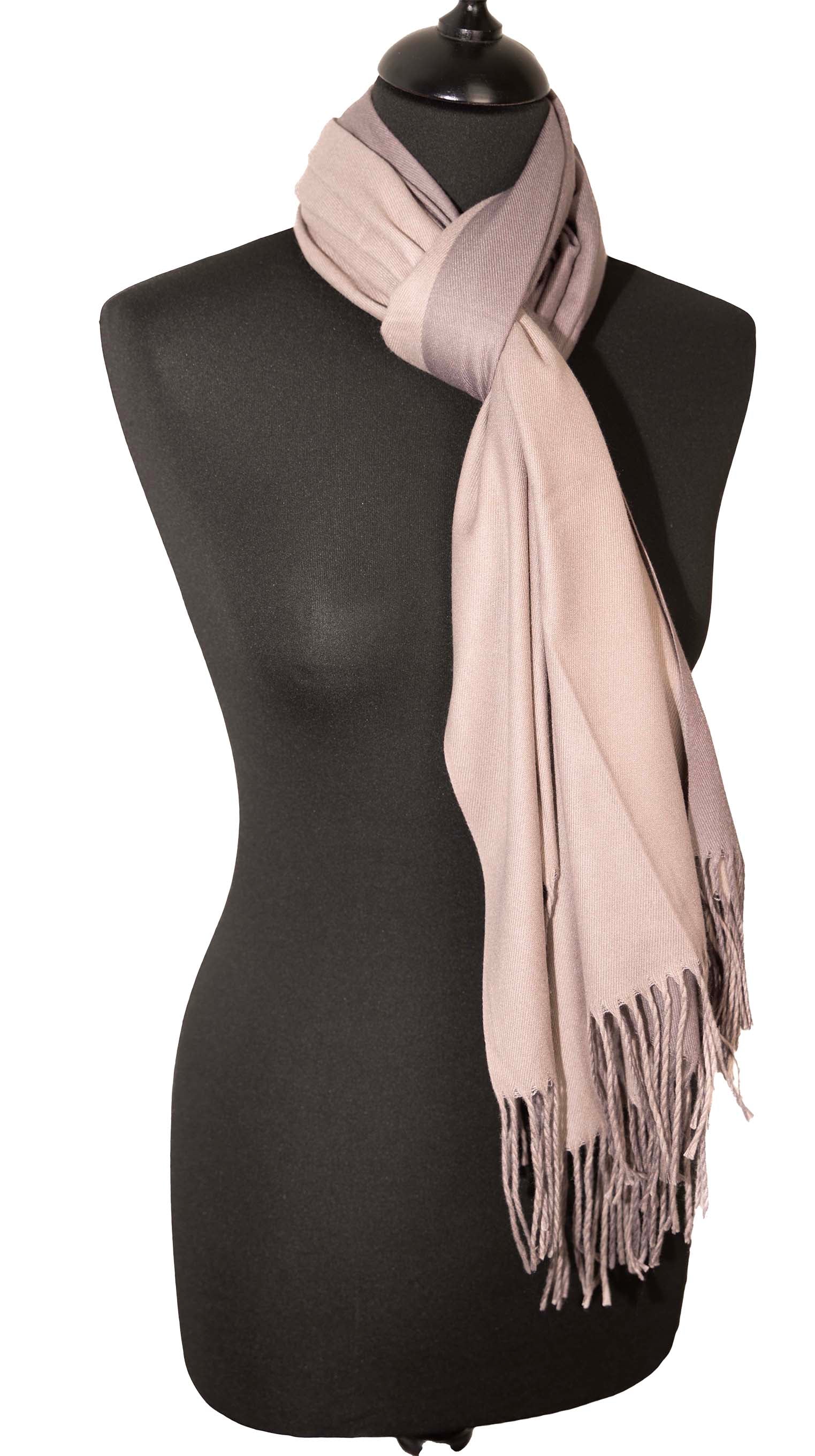 Two-Tone Grey Evening Shawl – Elegant Reversible Wrap for Women 1