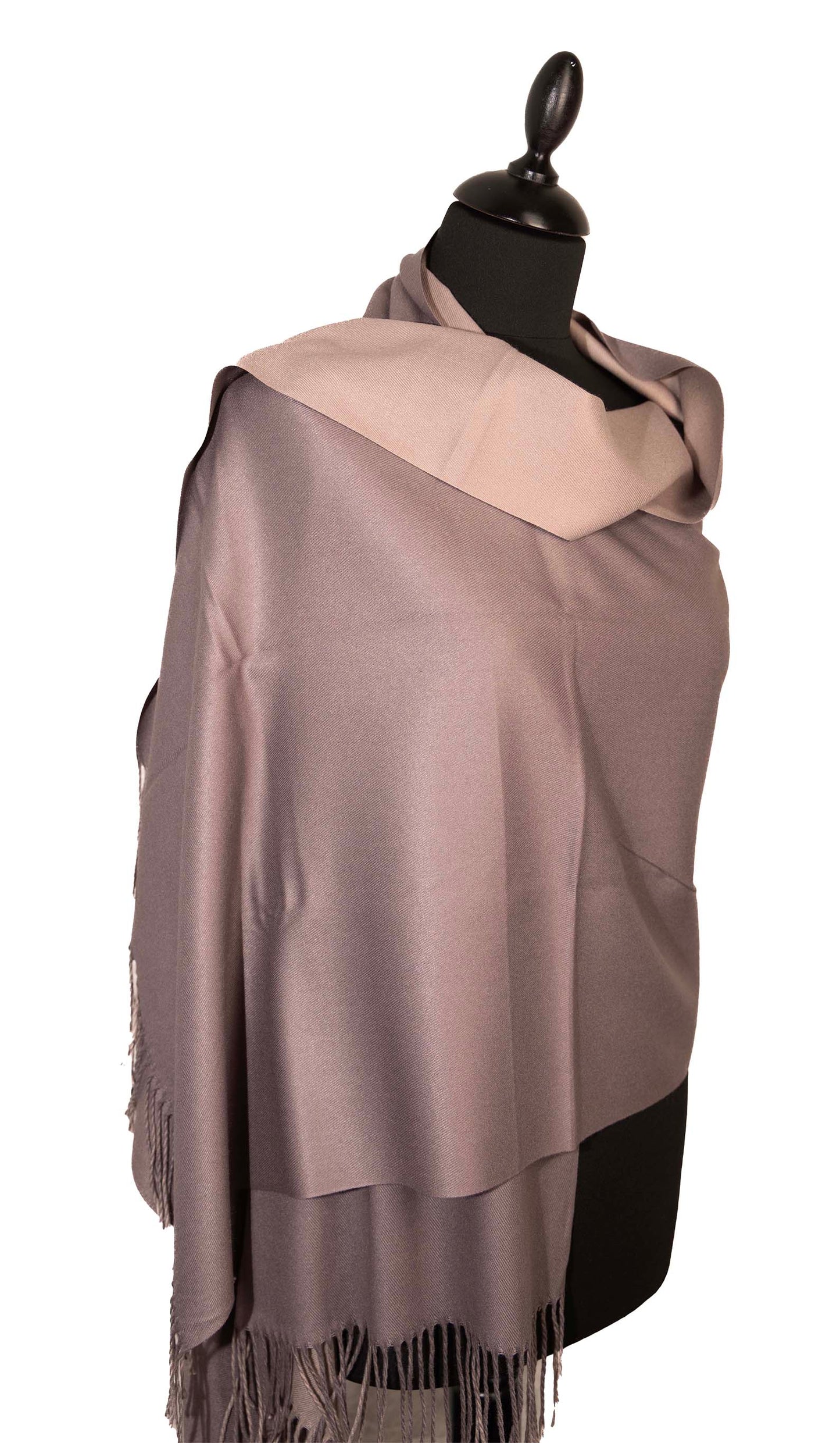 Two-Tone Grey Evening Shawl – Elegant Reversible Wrap for Women 2