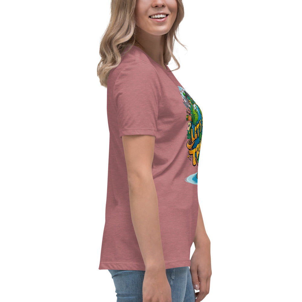 Lets go Travel - Women's Relaxed T-Shirt - The Little Market Shop