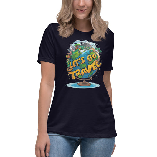 Lets go Travel - Women's Relaxed T-Shirt - The Little Market Shop