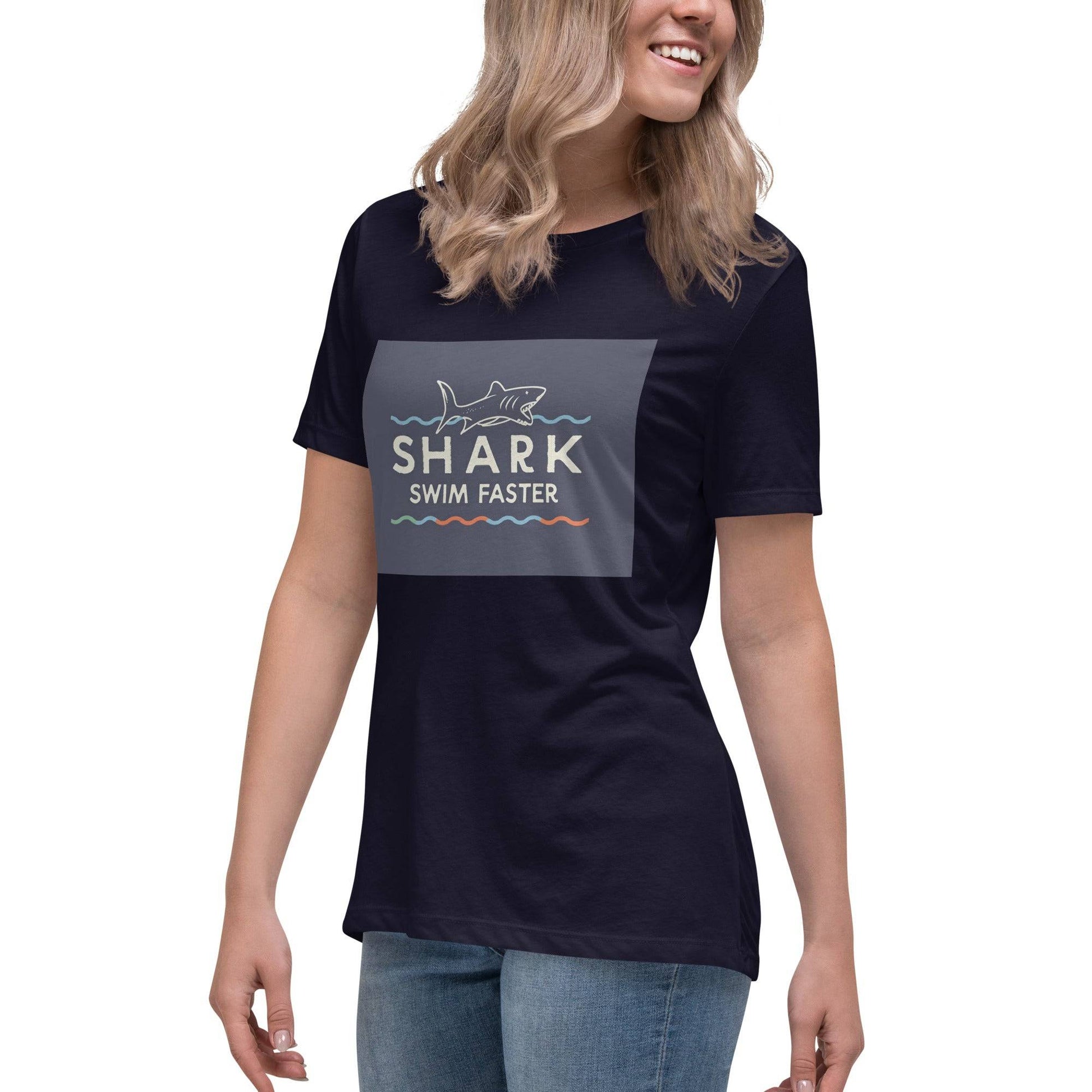 Keep Calm and Swim Faster' T Shirt Women's Relaxed T-Shirt - The Little Market Shop