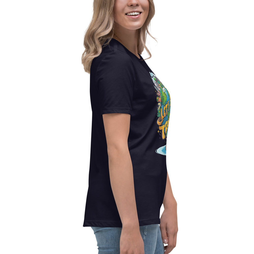 Lets go Travel - Women's Relaxed T-Shirt - The Little Market Shop