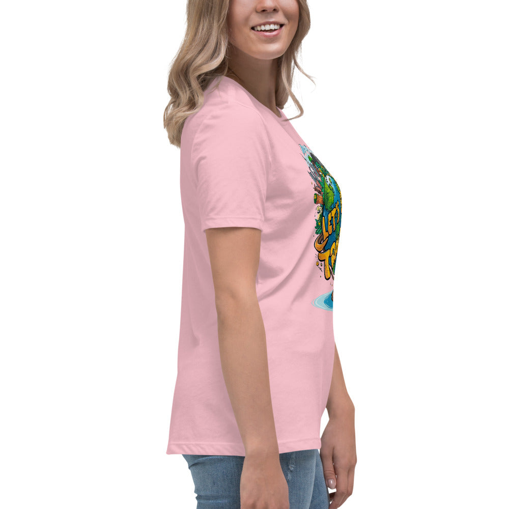 Lets go Travel - Women's Relaxed T-Shirt - The Little Market Shop