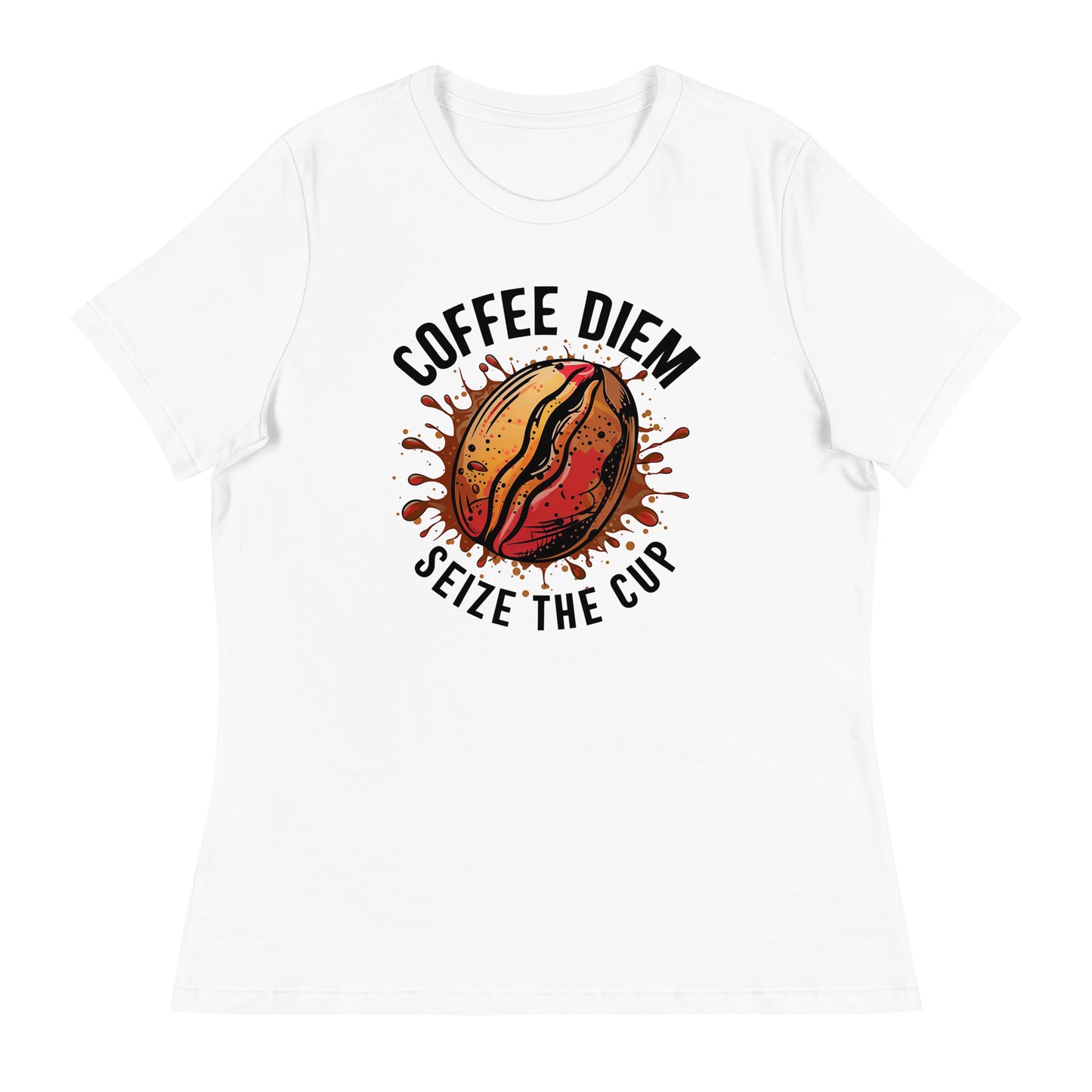 Coffee Deim - Seize the Cup - Women's Relaxed T-Shirt - The Little Market Shop