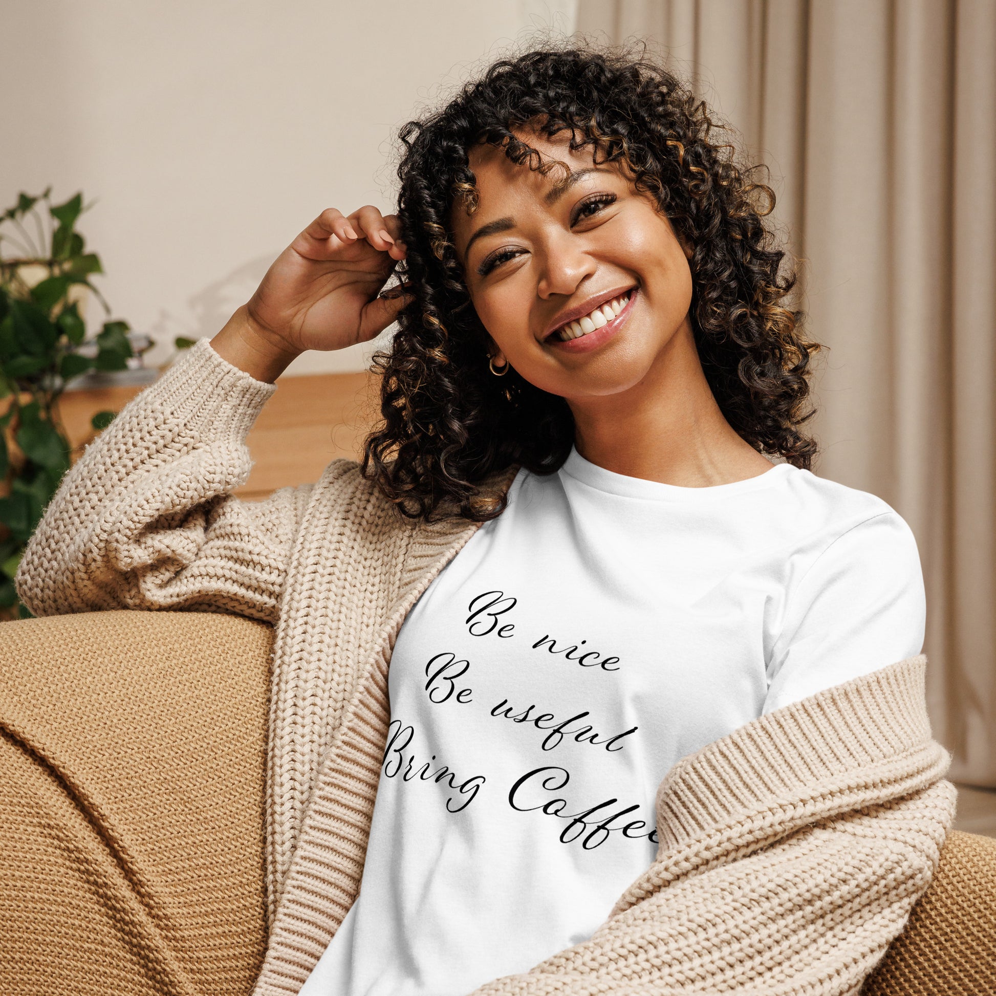 Be Nice, Be Useful, Bring Coffee Women's T-Shirt - The Little Market Shop