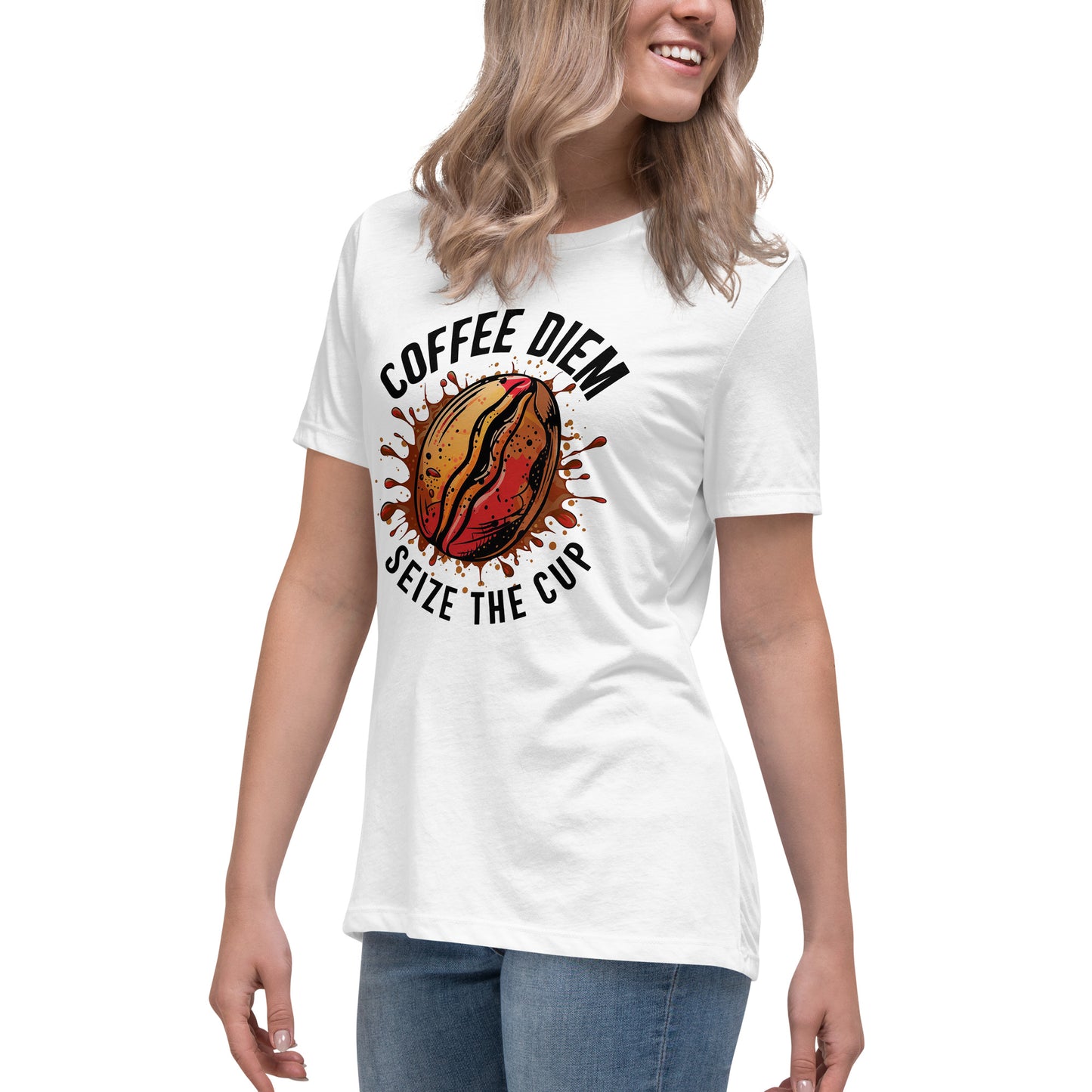 Coffee Deim - Seize the Cup - Women's Relaxed T-Shirt - The Little Market Shop