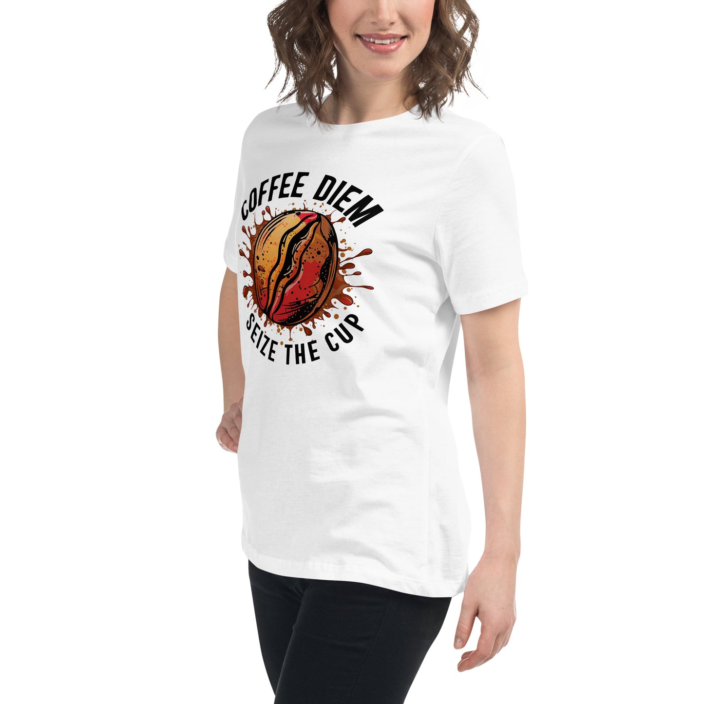 Coffee Deim - Seize the Cup - Women's Relaxed T-Shirt - The Little Market Shop