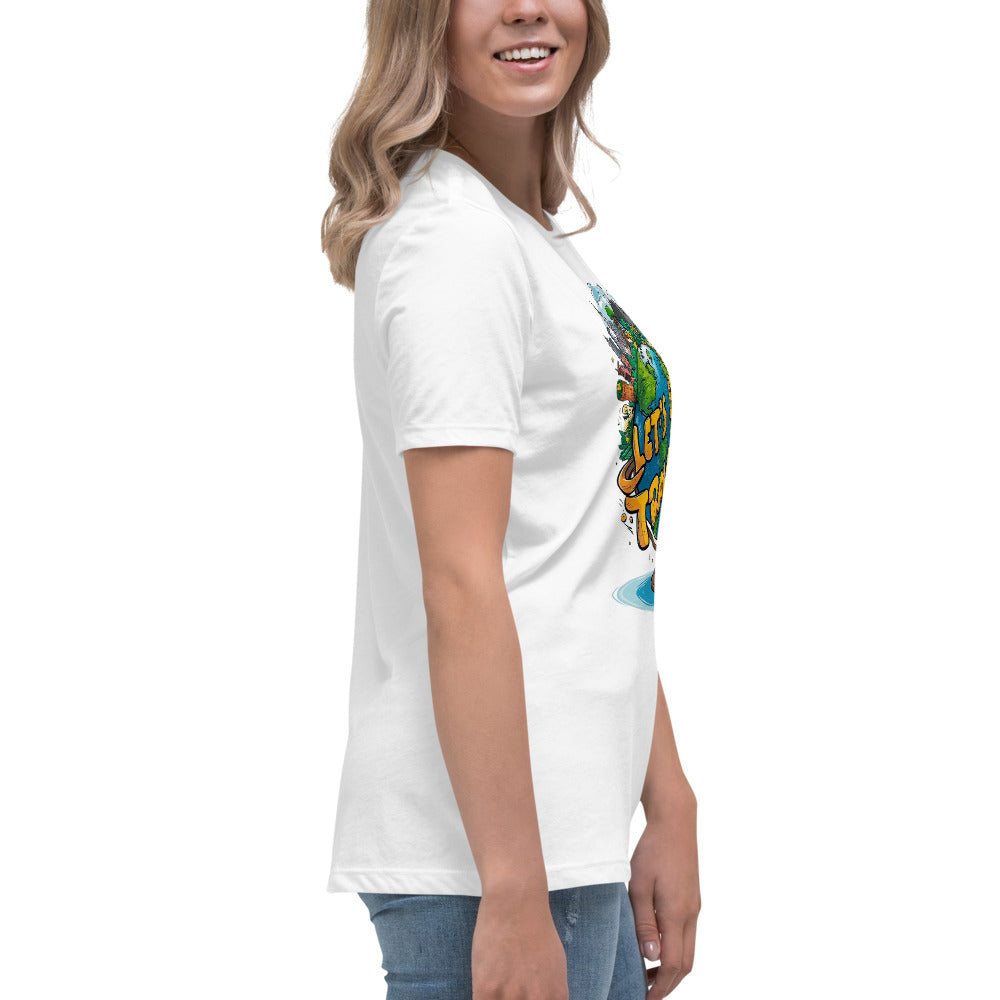 Lets go Travel - Women's Relaxed T-Shirt - The Little Market Shop