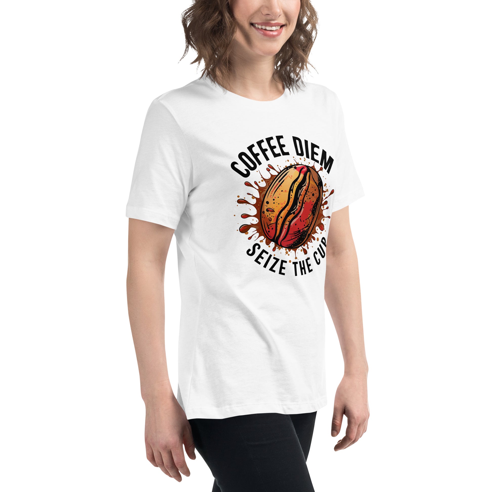 Coffee Deim - Seize the Cup - Women's Relaxed T-Shirt - The Little Market Shop