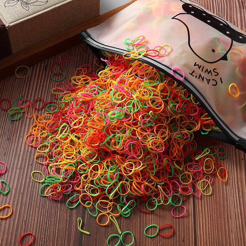 Elastic Hair Bands Bulk Pack: 1000/2000 Pcs for Women and Girls' Ponytail Ties FREE SHIPPING - The Little Market Shop