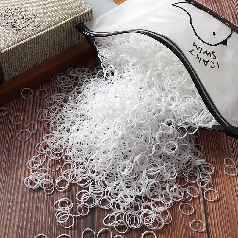 Elastic Hair Bands Bulk Pack: 1000/2000 Pcs for Women and Girls' Ponytail Ties FREE SHIPPING - The Little Market Shop