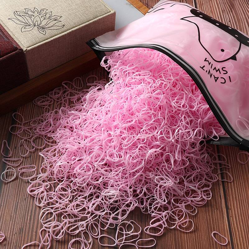 Elastic Hair Bands Bulk Pack: 1000/2000 Pcs for Women and Girls' Ponytail Ties FREE SHIPPING - The Little Market Shop