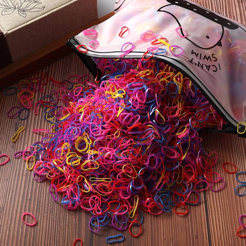 Elastic Hair Bands Bulk Pack: 1000/2000 Pcs for Women and Girls' Ponytail Ties FREE SHIPPING - The Little Market Shop