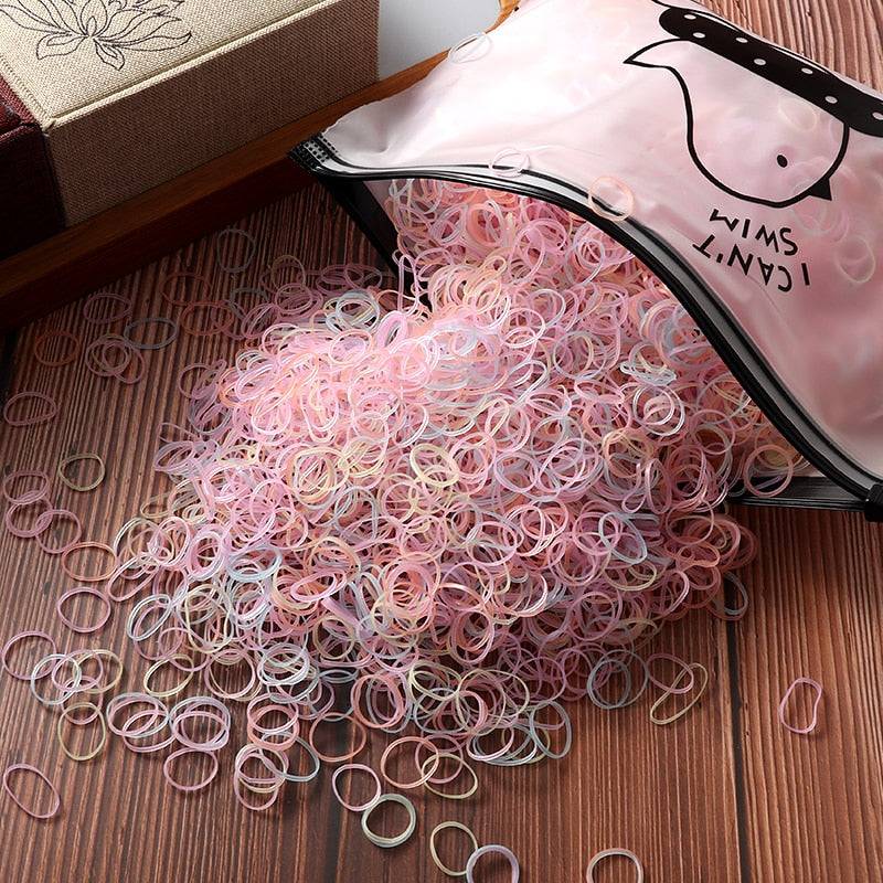 Elastic Hair Bands Bulk Pack: 1000/2000 Pcs for Women and Girls' Ponytail Ties FREE SHIPPING - The Little Market Shop