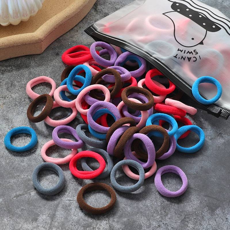 Premium Elastic Hair Bands: Versatile Stylish Hair Accessories 60 100pcs FREE SHIPPING - The Little Market Shop