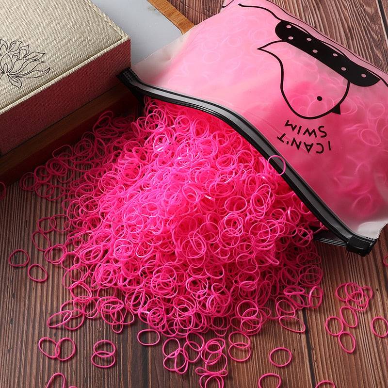 Elastic Hair Bands Bulk Pack: 1000/2000 Pcs for Women and Girls' Ponytail Ties FREE SHIPPING - The Little Market Shop