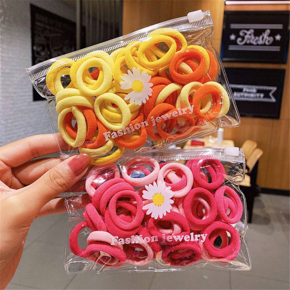 Premium Elastic Hair Bands: Versatile Stylish Hair Accessories 50Pcs FREE SHIPPING - The Little Market Shop