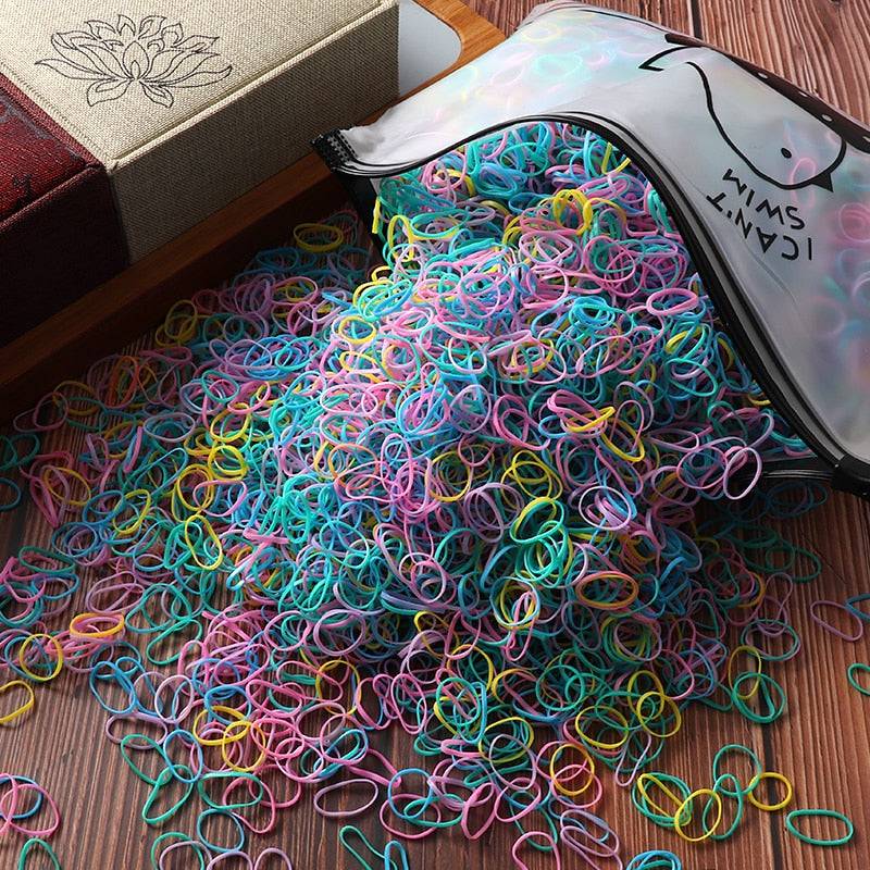 Elastic Hair Bands Bulk Pack: 1000/2000 Pcs for Women and Girls' Ponytail Ties FREE SHIPPING - The Little Market Shop
