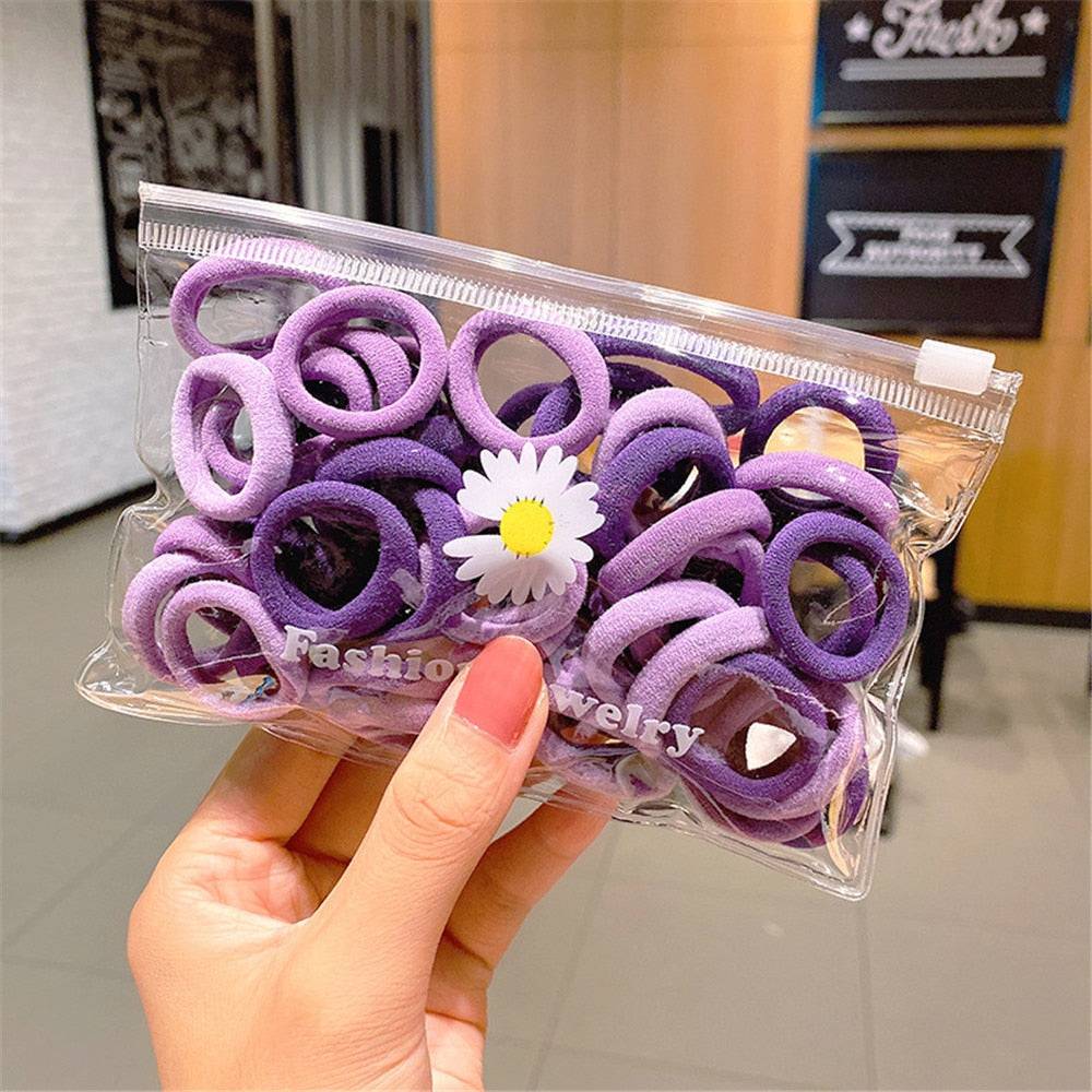 Premium Elastic Hair Bands: Versatile Stylish Hair Accessories 50Pcs FREE SHIPPING - The Little Market Shop